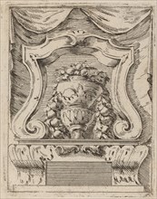 Architectural Motif with Fruit in a Vase, c. 1690.