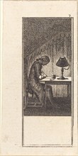 Young Man Writing by Lamplight, 1784.
