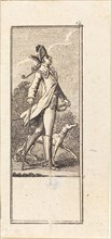 Young Man with Sword, Cane and Dog, 1784.