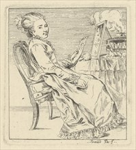 A Seated Young Woman Holding a Letter, c. 1775.