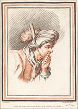 Head of a Man Wearing a Plumed Turban, 1772.