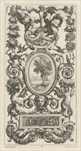Ornamental Panel with Pan and Two Garland-Bearing Women, 1647.