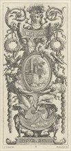 Ornamental Panel Surmounted with a Head Flanked by Foliage, 1647.