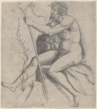 Man Seated Holding a Forked Staff, c. 1514/1515.