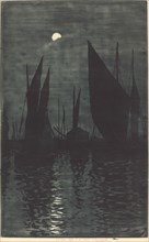 Moonlight in the Harbor at Dieppe, c. 1885.