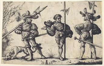 Three German Soldiers Armed with Halberds, c.1510.