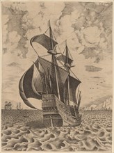 Armed Four-Master Sailing towards a Port, 1565.