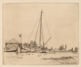 The Moored Boat (La Barque amarree), 1862.