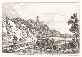 Ansicht von St. Helena und des Schlosses Rauhenstein bey Baden, 1817. Creator: Johann Adam Klein.