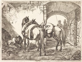 Cossack Horses in a Courtyard, 1818.