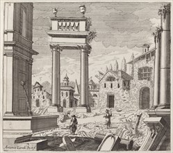 Architectural Fantasy with Classical Ruins and Vernacular Buildings, before 1753.