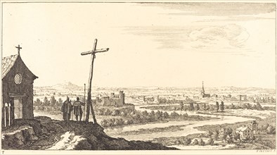 Landscape with Church and Town in Distance, 1673.