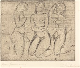 Three Kneeling Women (Drei Frauen knied), 1913.