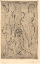 Four Women; Three Standing, One Sitting (VierFrauen; drei stehend, eine sitzend), 1913.