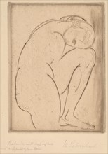 Badende mit Kopf auf Knie (Bather with Her Head on Her Knee), 1913.