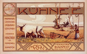 Affiche tchèque pour la "Maison Kühnee", c1900. [Publisher: Imprimerie Chaix; Place: Paris]