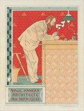 Affiche belge pour "M. Paul Hankar, architecte"., c1897. [Publisher: Imprimerie Chaix; Place: Paris]