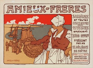 Affiche pour les "Sardines Amieux"., c1899. [Publisher: Imprimerie Chaix; Place: Paris]