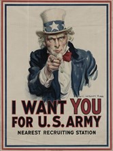 I want you for U.S. Army : nearest recruiting station, [Recto], 1917. [Publisher: Leslie-Judge Co.; Place: New York]