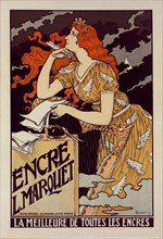 Affiche pour l' "Encre Marquet"., c1899. [Publisher: Imprimerie Chaix; Place: Paris]
