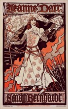 Affiche pour le Théâtre de la Renaissance : "Jeanne d'Arc"., c1899. [Publisher: Imprimerie Chaix; Place: Paris]