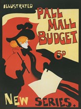Affiche anglaise pour la revue hebdomadaire "Illustrated Pall Mall Budget"., c1896. Creator: Maurice Greiffenhagen.