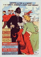 Affiche pour la Cie de l'Ouest : "Paris-Londres"., c1900. [Publisher: Imprimerie Chaix; Place: Paris]
