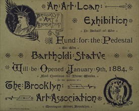 An Art Loan Exhibition, fund for the pedestal to the Bartholdi statue, c1884.