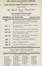 Poster for the 4th Annual Summer Festival at the East Harlem Fountain Plaza, c1963.