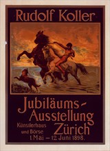 Affiche suisse pour "Jubiläums Ausstellung". Exposition d'un jubilé artistique à Zurich, c1899. Creator: Rudolf Koller.