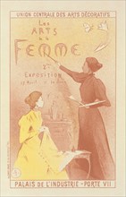 Affiche pour la deuxième Exposition des "Arts de la Femme"., c1897. [Publisher: Imprimerie Chaix; Place: Paris]