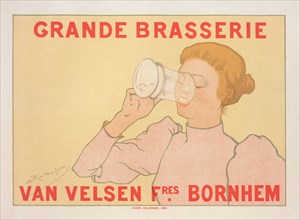 Affiche belge. "Grande Brasserie Van Velsen frères. Bornhem"., c1896. [Publisher: Imprimerie Chaix; Place: Paris]