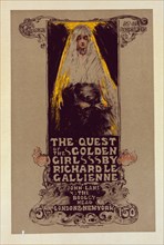 Affiche américaine pour le roman "la Prière de la Vierge d'or", c1898. [Publisher: Imprimerie Chaix; Place: Paris]