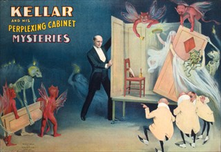 Kellar and his perplexing cabinet mysteries, c1894. [Publisher: Strobridge Lith.; Place: Cincinatti, Ohio]