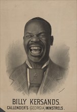 Lithographic portrait of Billy Kersands promoting Callender's Minstrels, c1880 - 1885.