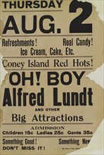 Poster for August 2, 1910 stage production Oh! Boy starring Alfred Lunt., 1910.