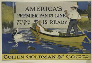 America's premier pants line is ready. Cohen Goldman & Co. pants makers New York, c1902.