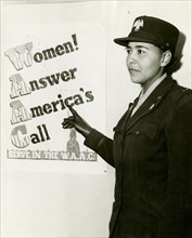 African American Charity Adams, First Officer in the Women's Army Auxiliary Corps...,  1943-02. Creator: Unknown.