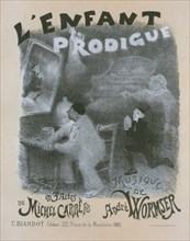Affiche pour la pantomime "l'Enfant prodigue". Le Retour de l'Enfant Prodigue, c1896. Creator: Adolphe Willette.