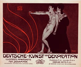 Affiche allemande pour la revue illustrée mensuelle "Deutsche-Kunst und Dekoration", c1899. Creator: Joseph Rudolf Witzel.