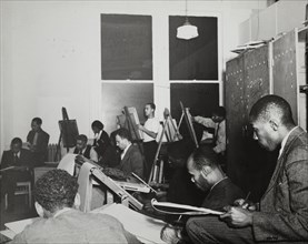 Art class, Harlem Community Art Center, 1938.