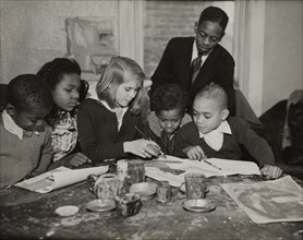 Children's art classes, Snyder Ave Boys Club, 1935.