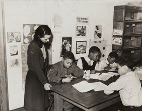 Room set up and remedial activities, girls' class, P.S. 94, 1941.