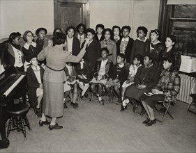 Music classes, singing, 1938.