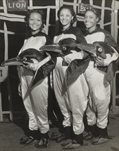 Dorothy Jones, Libby Robinson, and Ruth Moore as penguins, 1937.