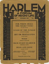 Harlem: a forum of Negro life, vol. 1, no. 1, cover, 1928-11.