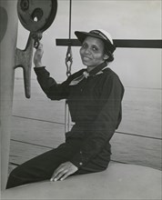 SPAR Olivia J. Hooker, of Columbus, Ohio, at the U.S. Coast Guard Training Station, Manhattan Beach, ca.1945.