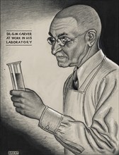 Dr. G.W. Carver at Work in His Laboratory, ca.1935 - 1943.