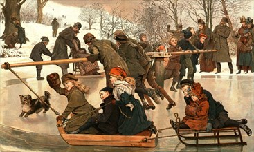 ''"A Merry - Go - Round on the Ice" after Robert Barnes, R.W.S. ', 1890. Creator: Robert Barnes.