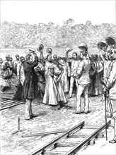 ''The Turning of the First Sod of the Imperial British East Africa Company's Railway, which is to ex Creator: Unknown.